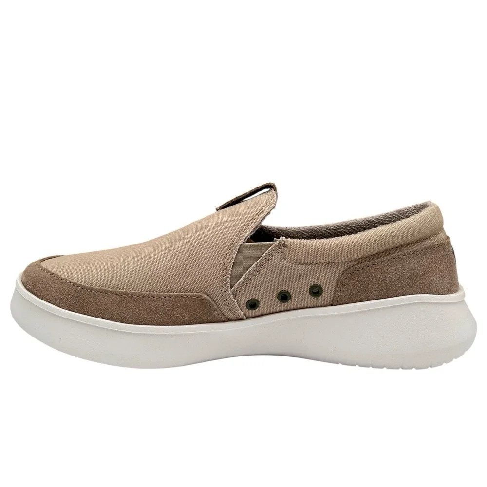 Columbia Men's PFG Boatside Slip On Boat Shoes Size 9 Beige Tan Canvas Upper